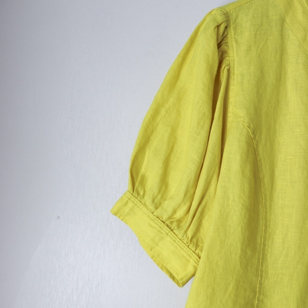 NWT Kensie 100% Linen Puff Sleeve Button Top XL - Picture 4 of 11